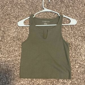 American Eagle Outfitters Khaki Ribbed Tank Top